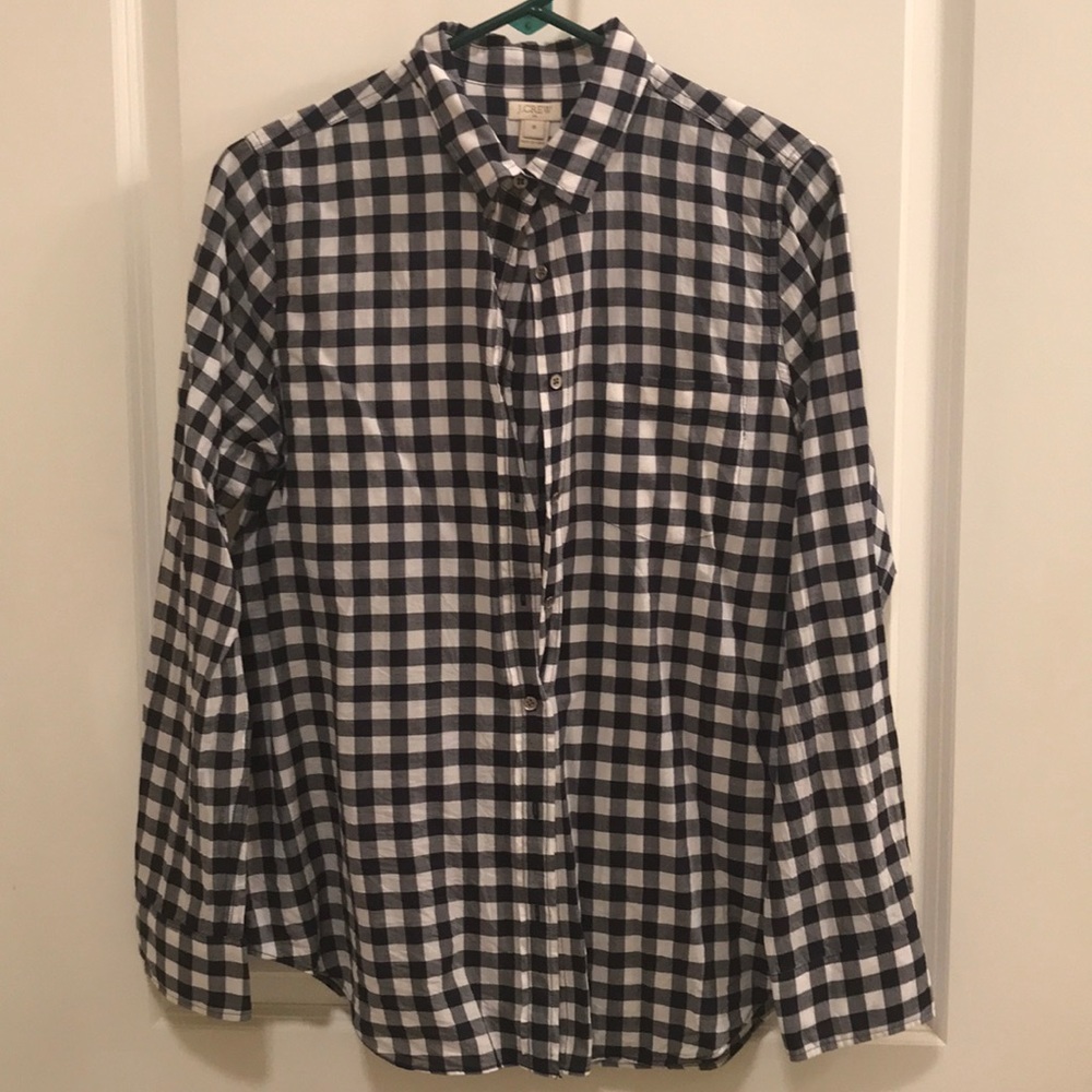 J Crew Button Down gingham shirt